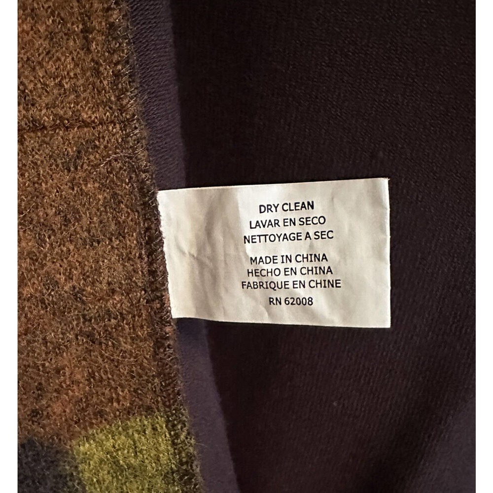 V278, INSIGHT Women’s FELTED Brown Yellow Red WOOL Blend Cardigan Size 12 - Picture 10 of 11